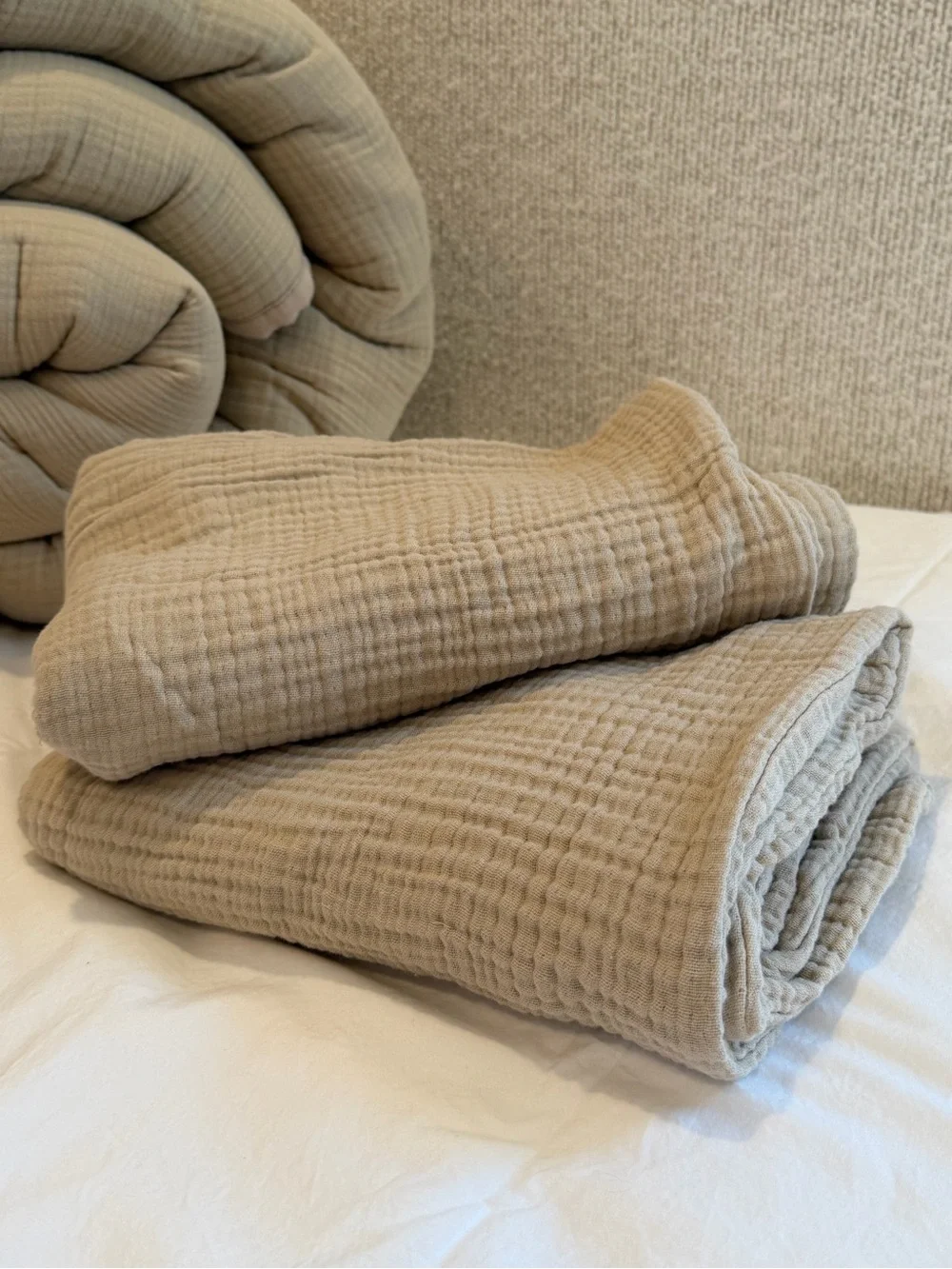 Quince Organic Airy Gauze Dream Quilt Set Full/Queen Dune